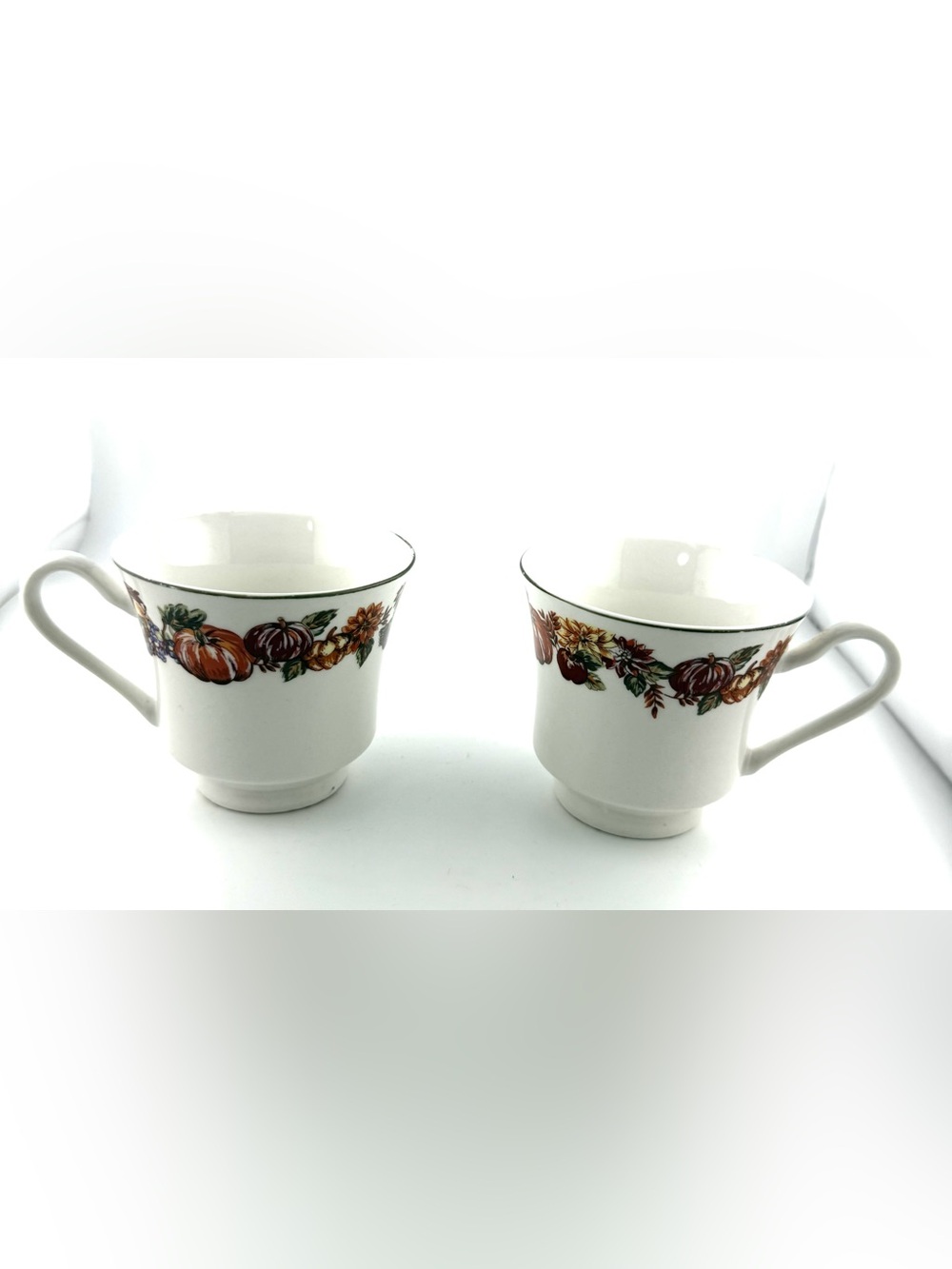 2 Pumpkin Harvest Tea Cups